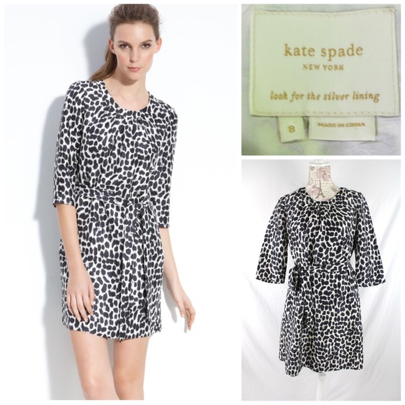 kate spade Dresses & Skirts - Kate Spade Dorothy Silk Dress Leopard Print Silk 8